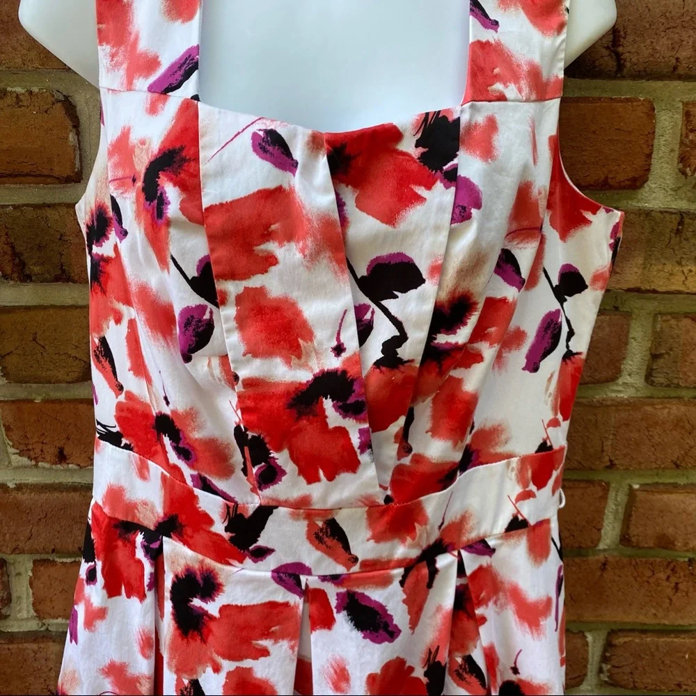 East 5th Orange Floral Sleeveless Dress 14 - Picture 3 of 7